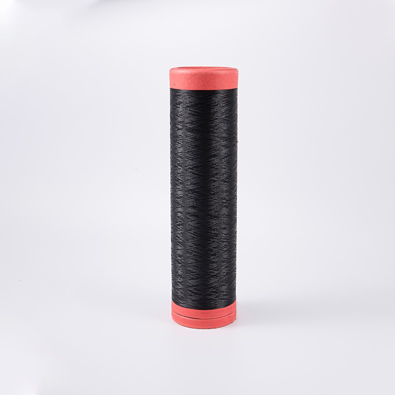 Svart färgad dope färgat polyestergarn dty 150d/48f nim